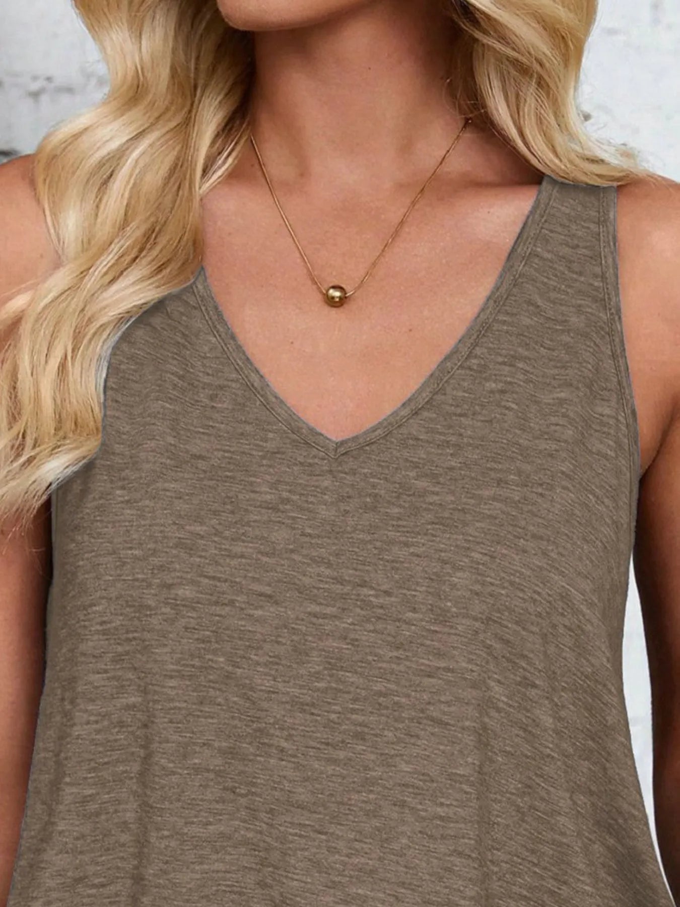 Solid V-Neck Tank