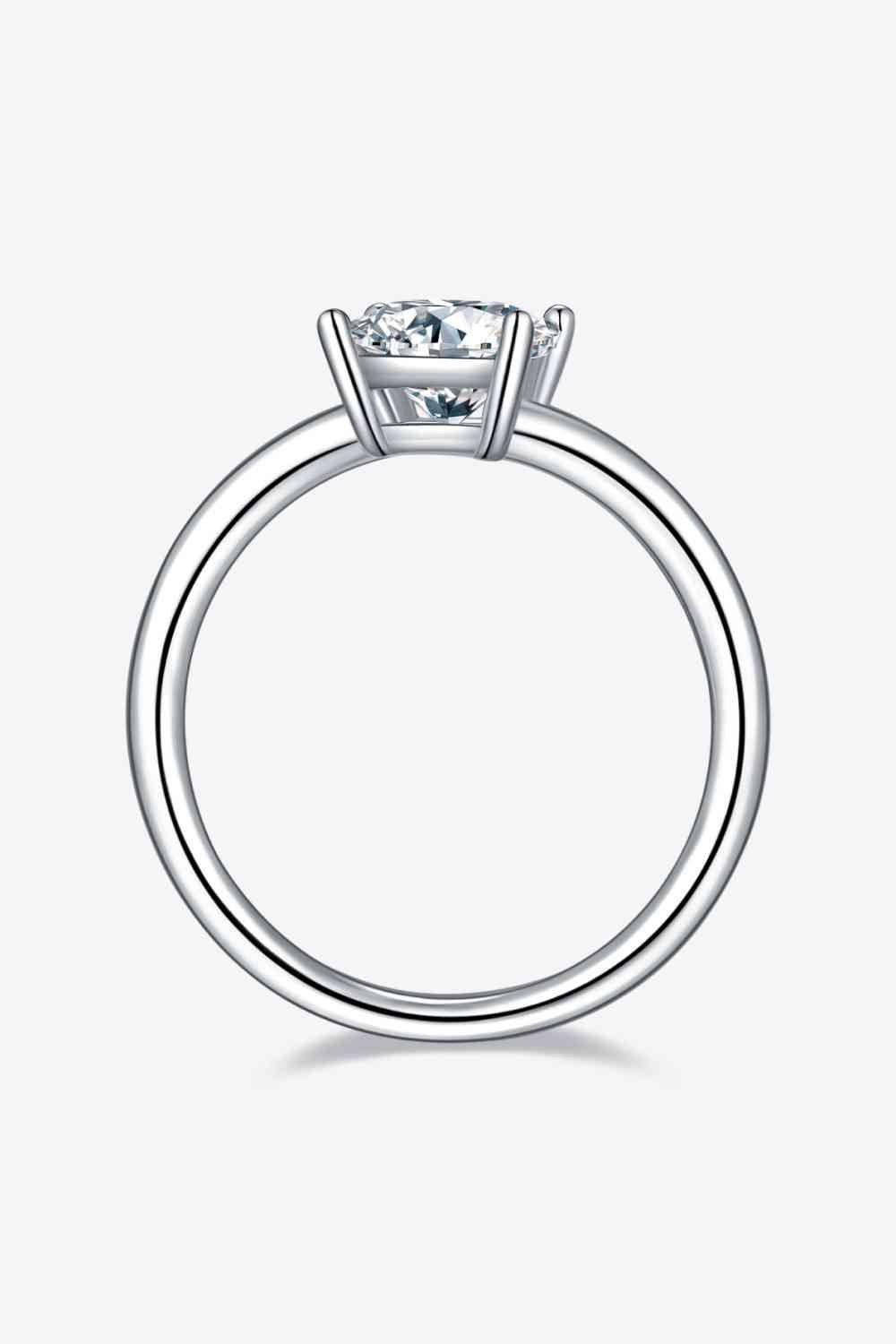 1 Carat Moissanite 925 Sterling Silver Solitaire Ring - Clothes For Her Online Store