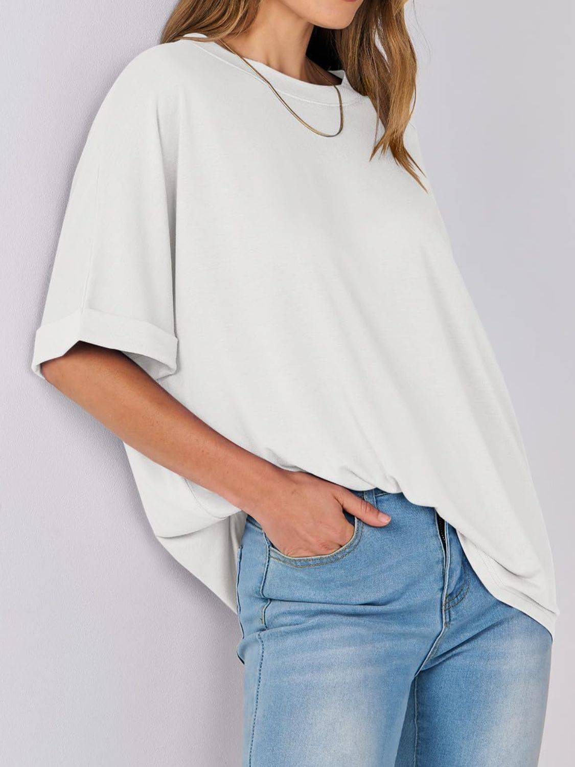 Round Neck Half Sleeve T-Shirt - Clothes For Her Online Store