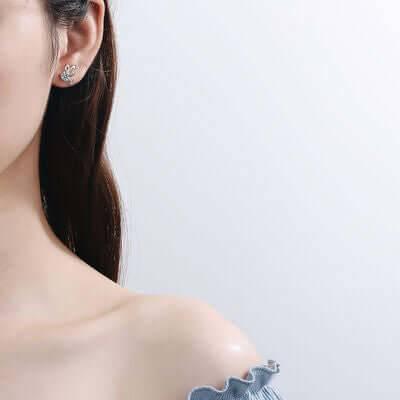 1 Carat Moissanite Butterfly Shape Earrings - Clothes For Her Online Store