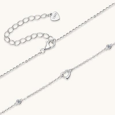 Moissanite 925 Sterling Silver Heart Necklace - Clothes For Her Online Store