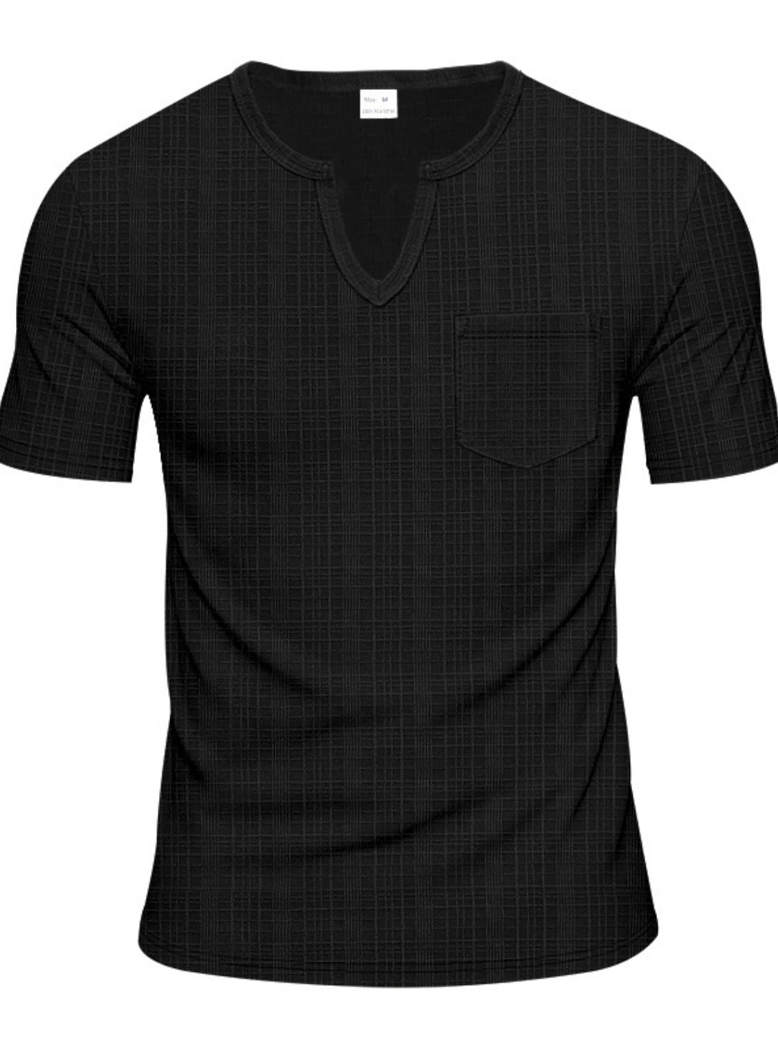 Men's Full Size Notched Short Sleeve T-Shirt Plus Size - Clothes For Her Online Store