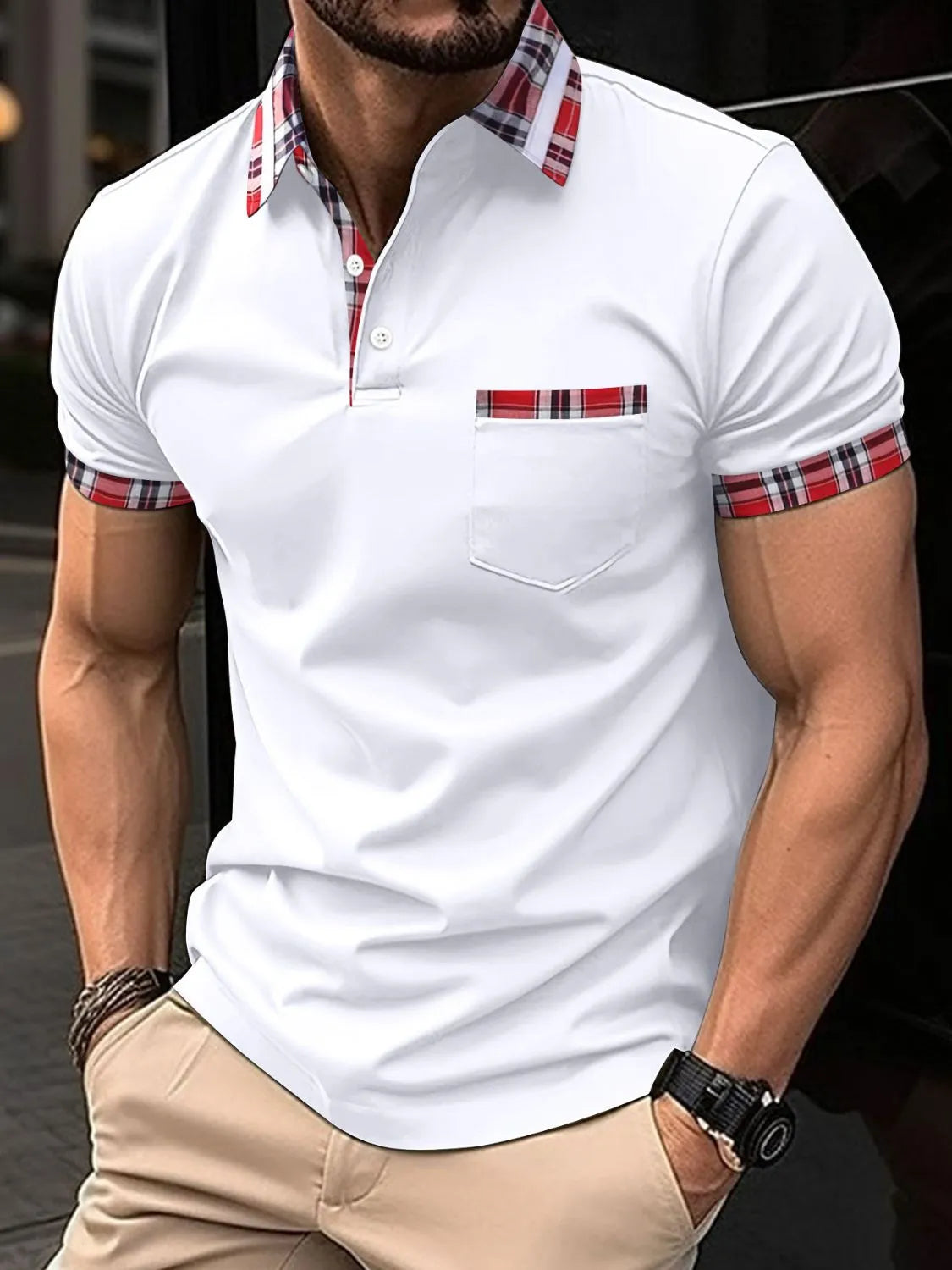 Men's Full Size Collared Neck Short Sleeve Polo Plus Size