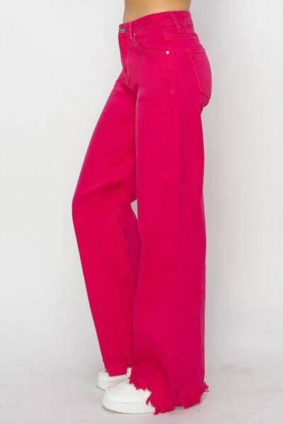 RISEN High Rise Wide Leg Jeans - Clothes For Her Online Store