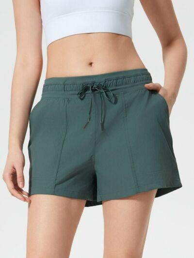 Millennia Drawstring Active Shorts with Pockets - Clothes For Her Online Store