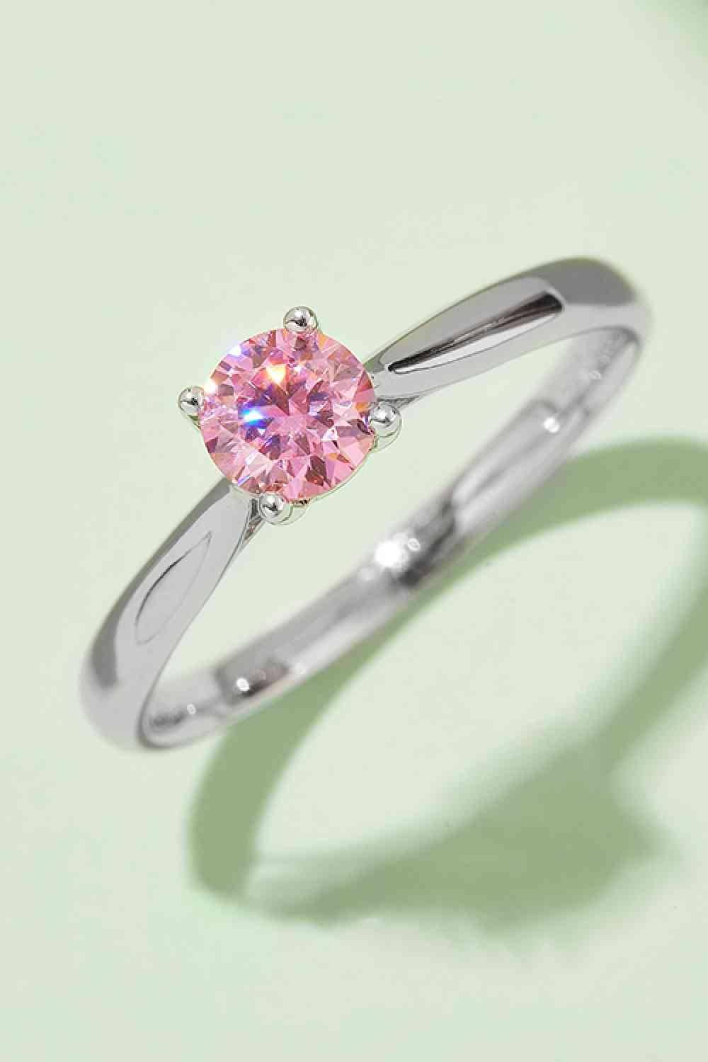 Moissanite Contrast 925 Sterling Silver Solitaire Ring - Clothes For Her Online Store