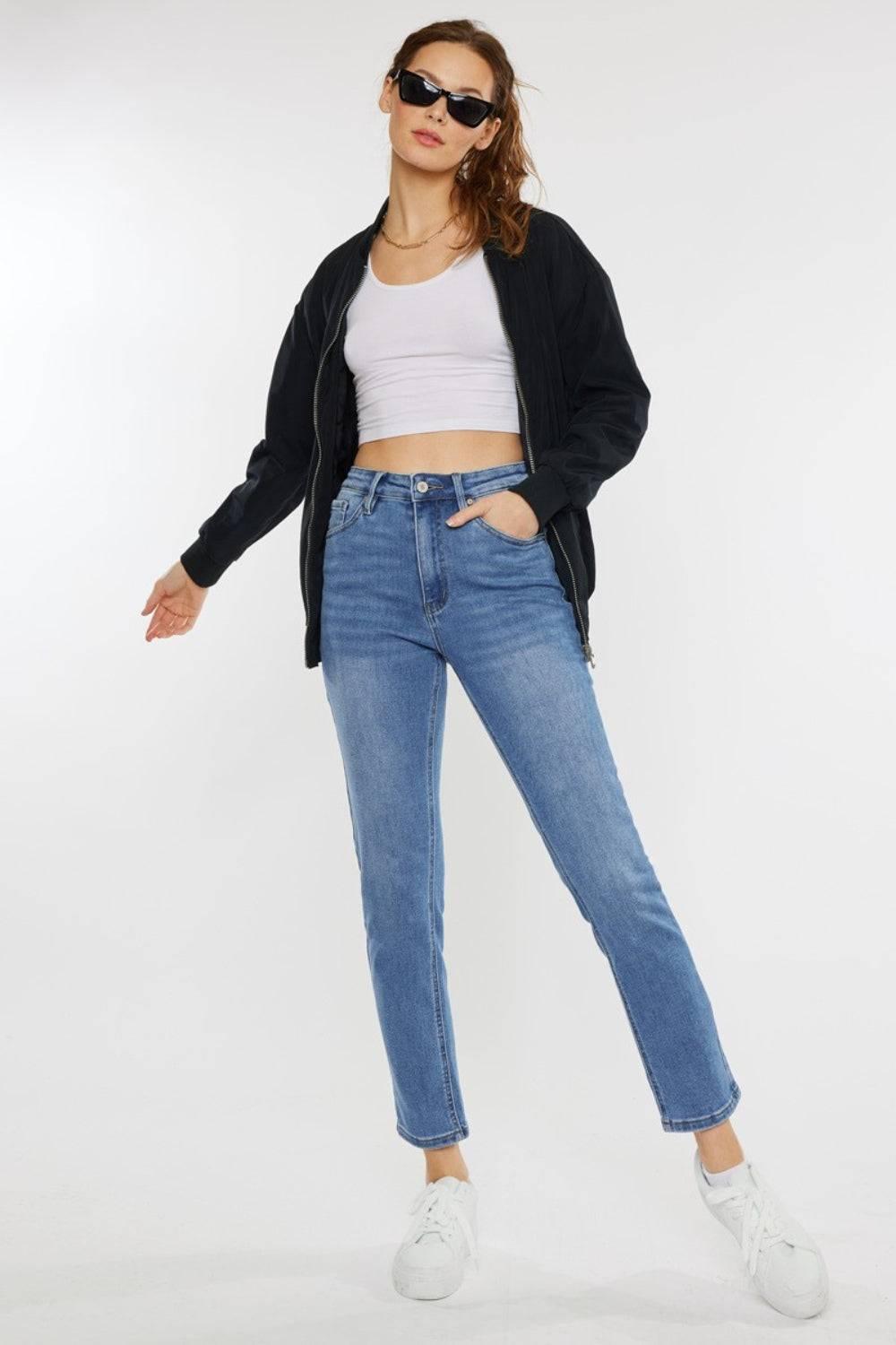 Kancan Full Size Cat's Whiskers High Waist Jeans - Clothes For Her Online Store
