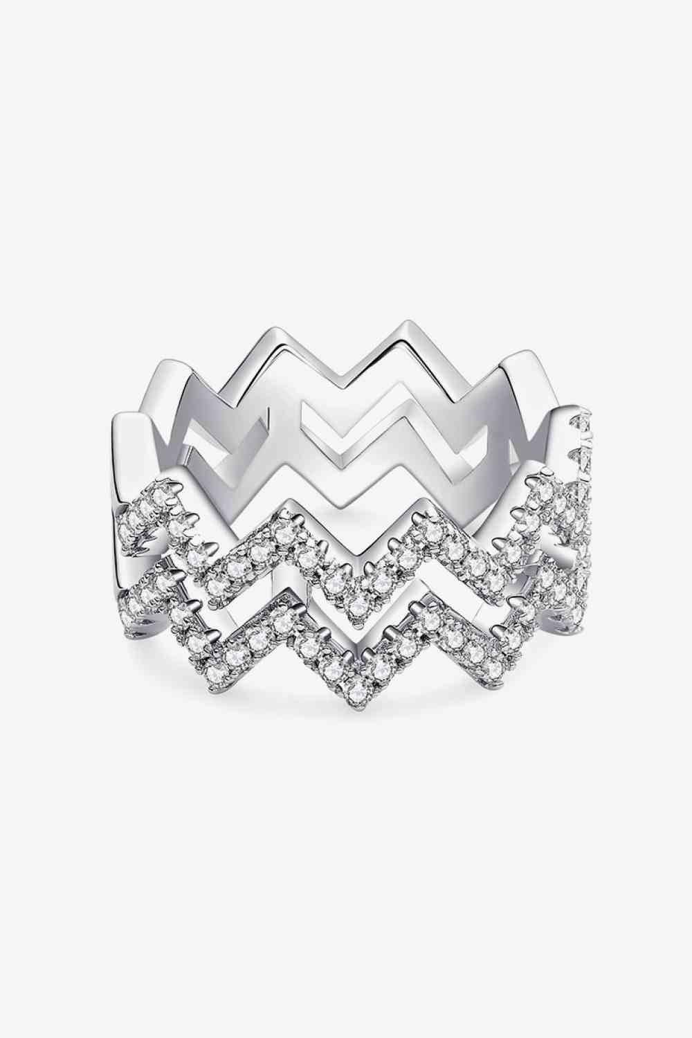 Adored Moissanite Zigzag Stacking Rings - Clothes For Her Online Store