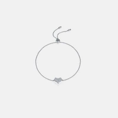 Moissanite 925 Sterling Silver Heart Bracelet - Clothes For Her Online Store