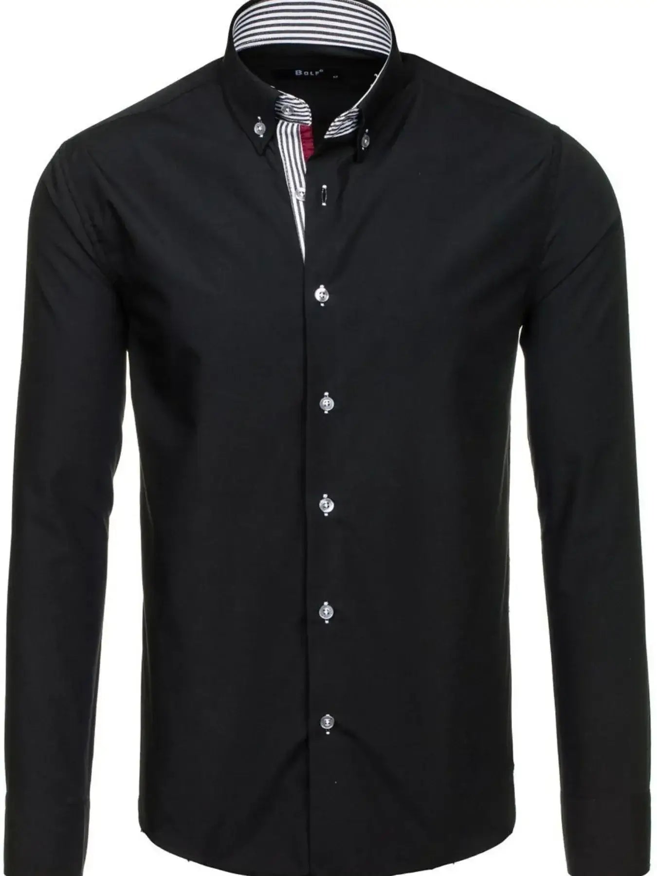 Men's Button-Down Shirt with Striped Detail