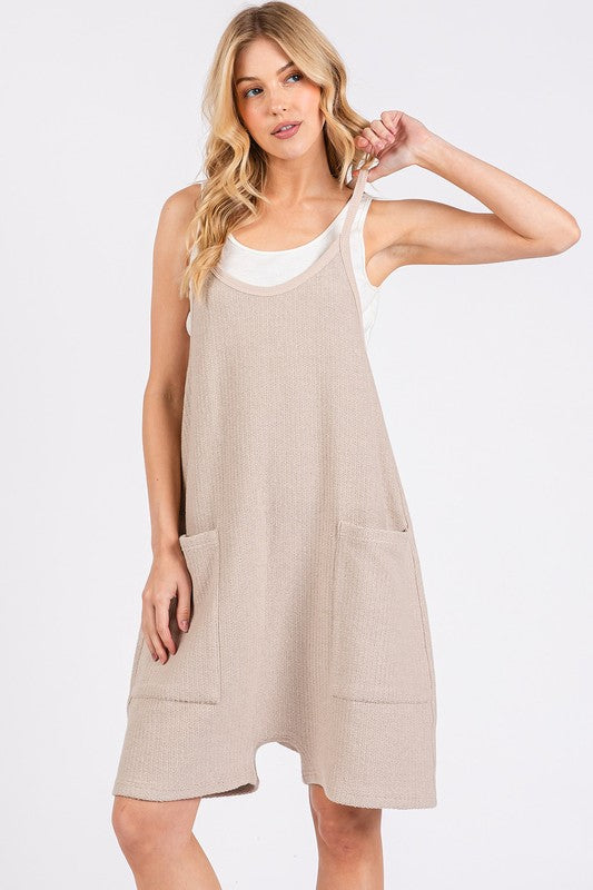 Mittoshop Scoop Neck Spaghetti Strap Overalls with Pockets - Clothes For Her Online Store