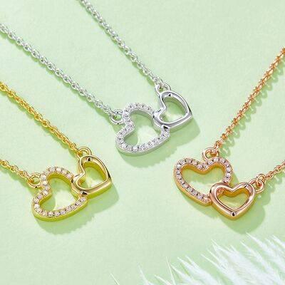 Moissanite 925 Sterling Silver Heart Necklace - Clothes For Her Online Store