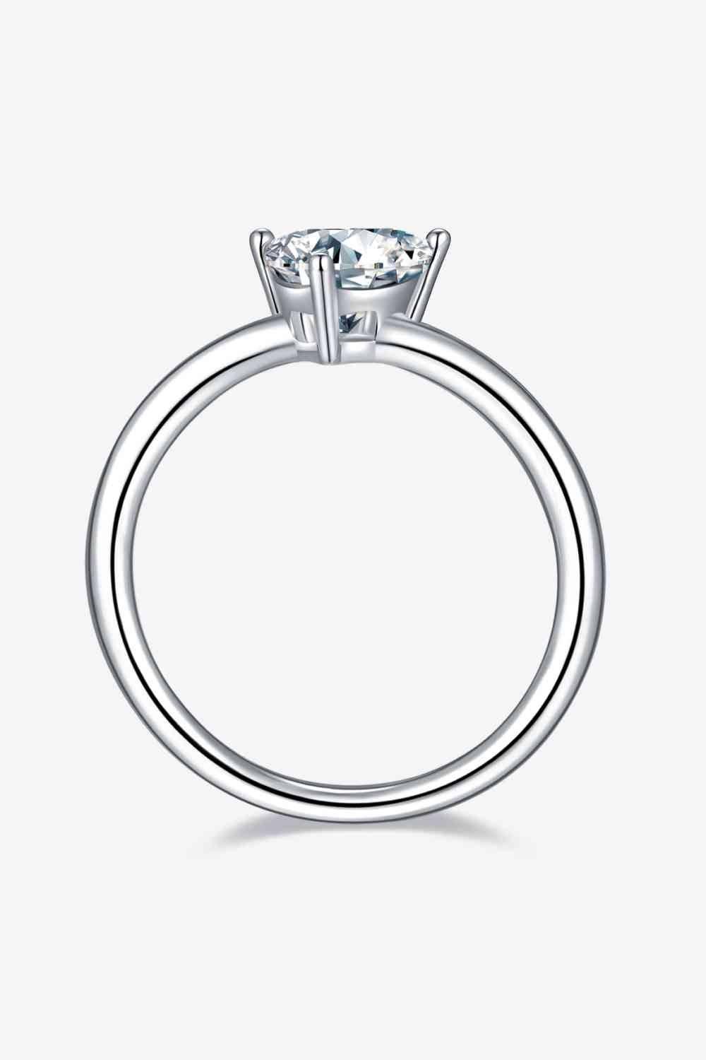 1 Carat Moissanite 925 Sterling Silver Solitaire Ring - Clothes For Her Online Store