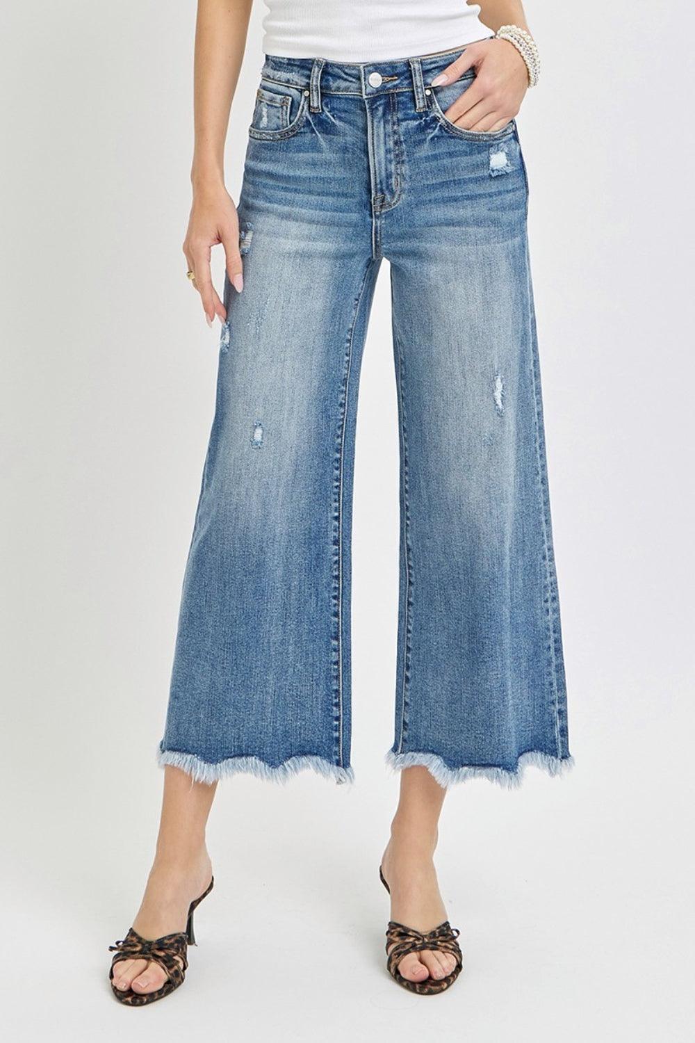 Risen High Rise Cropped Flare Jeans - Clothes For Her Online Store