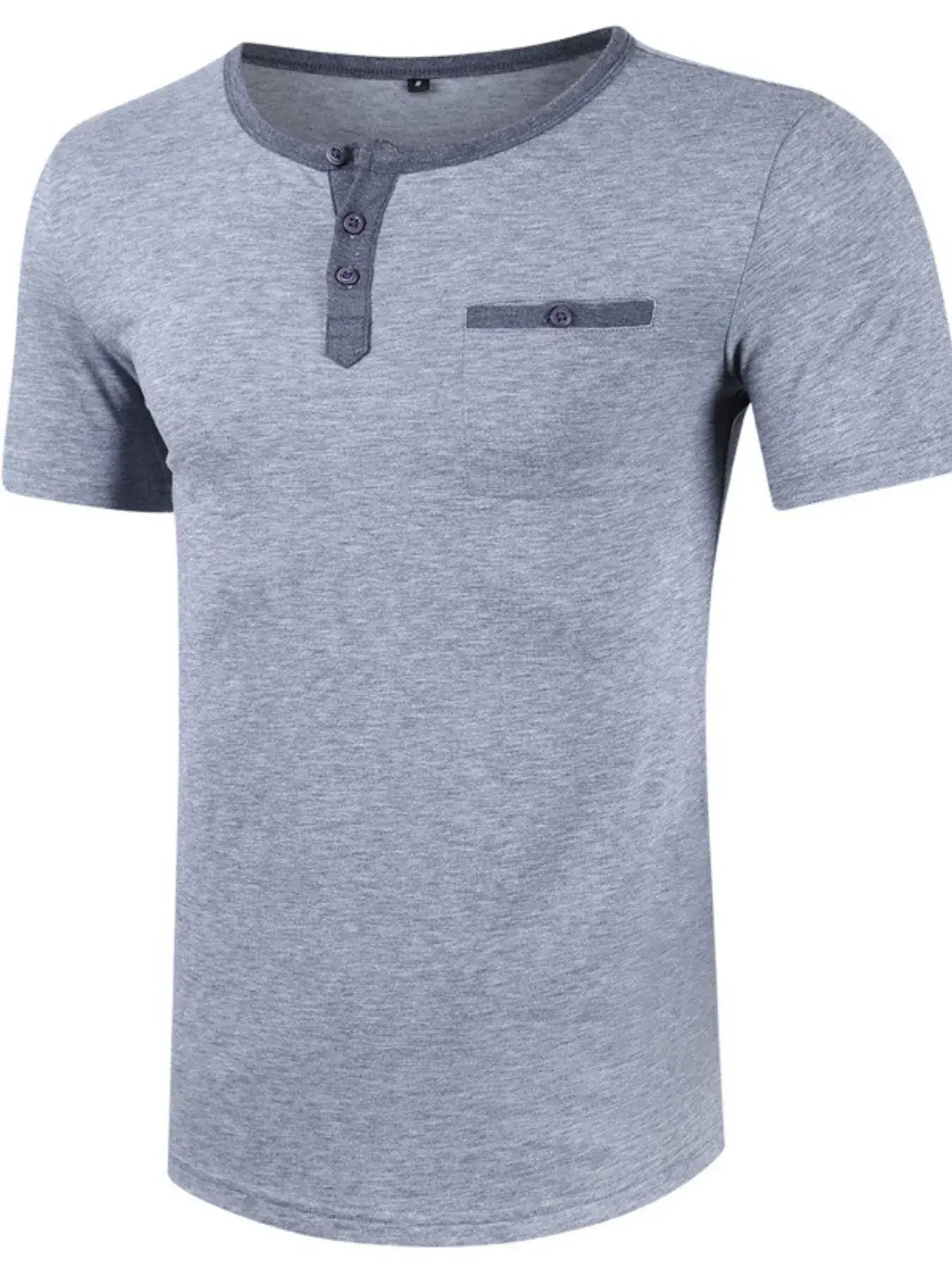 Men's Casual Henley Pocket T-Shirt