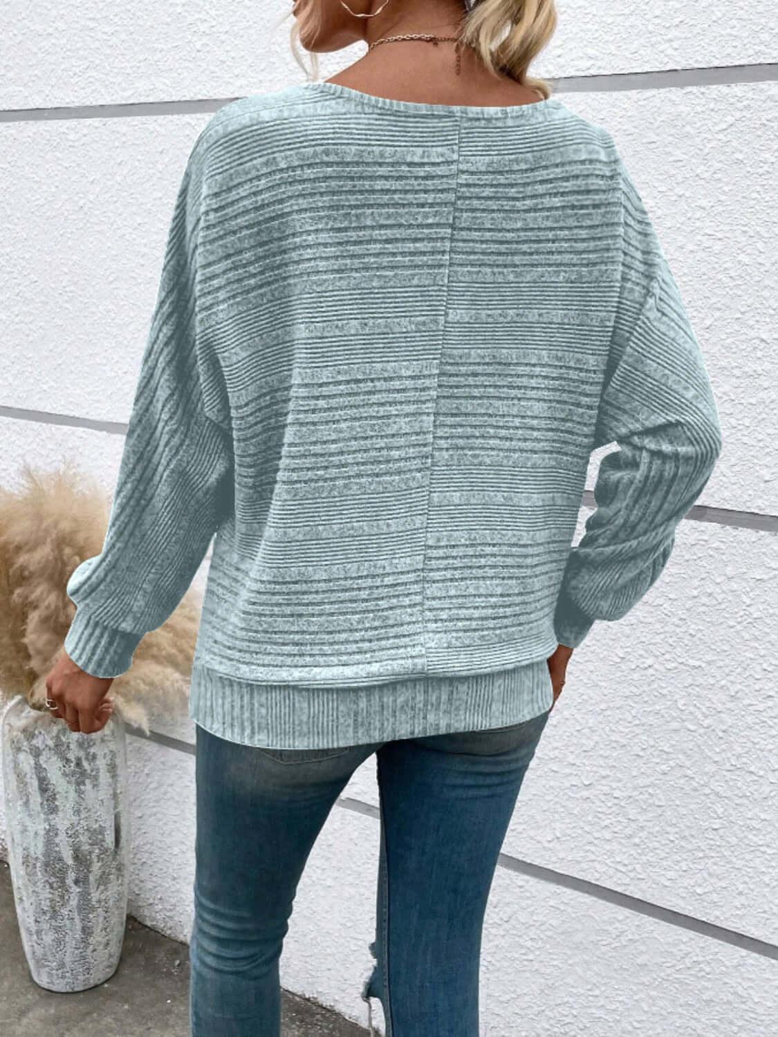 Full Size Round Neck Long Sleeve Top - Clothes For Her Online Store