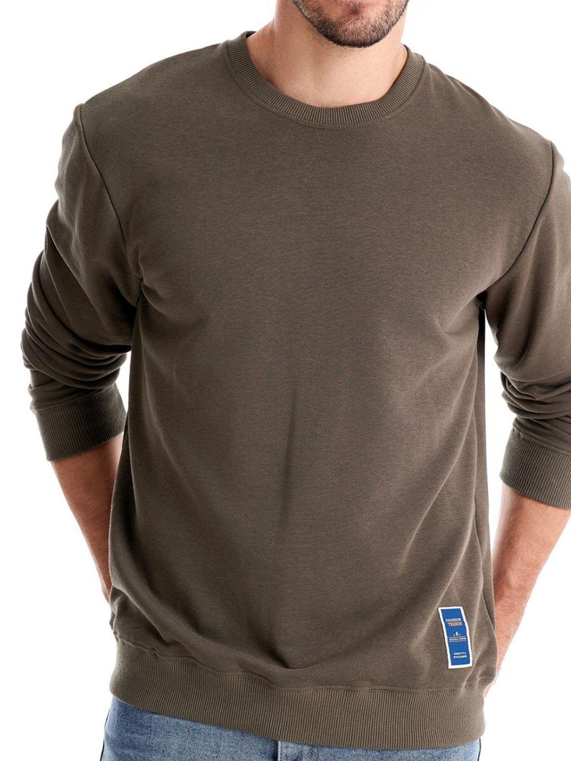 Men's Round Neck Long Sleeve Sweatshirt - Clothes For Her Online Store