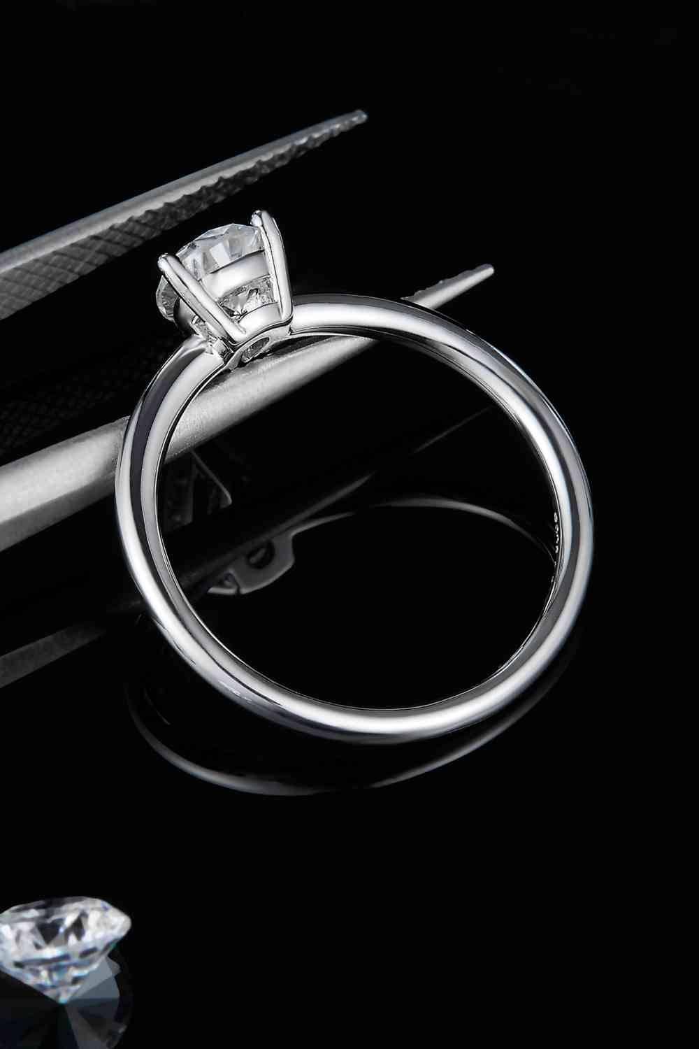 1 Carat Moissanite 925 Sterling Silver Solitaire Ring - Clothes For Her Online Store