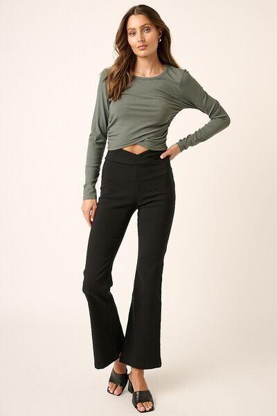 Mittoshop Surplice V Waist Flare Pants - Clothes For Her Online Store