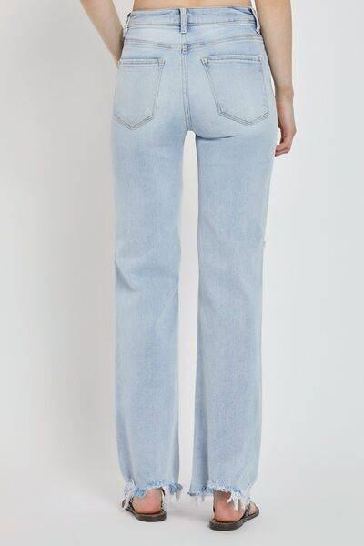 RISEN Full Size High Rise Distressed Wide Leg Jeans - Clothes For Her Online Store