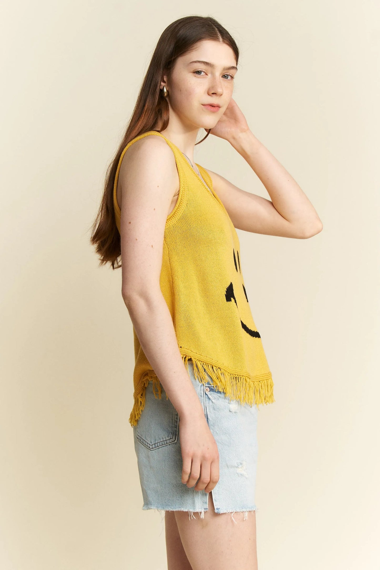 Jade By Jane Smiley Fringe Tank Top