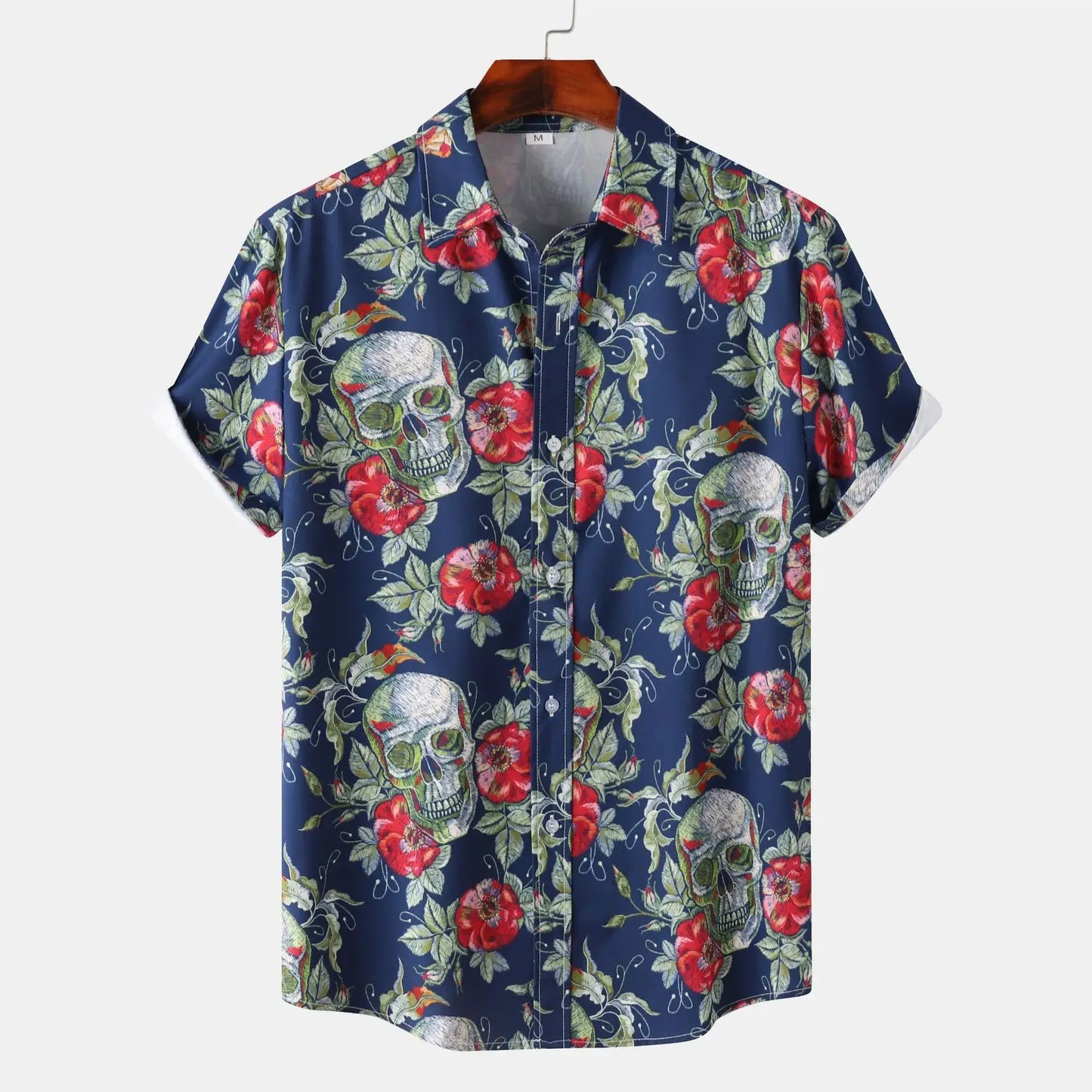 Men's Full Size Printed Short Sleeve Casual Shirt Plus Size