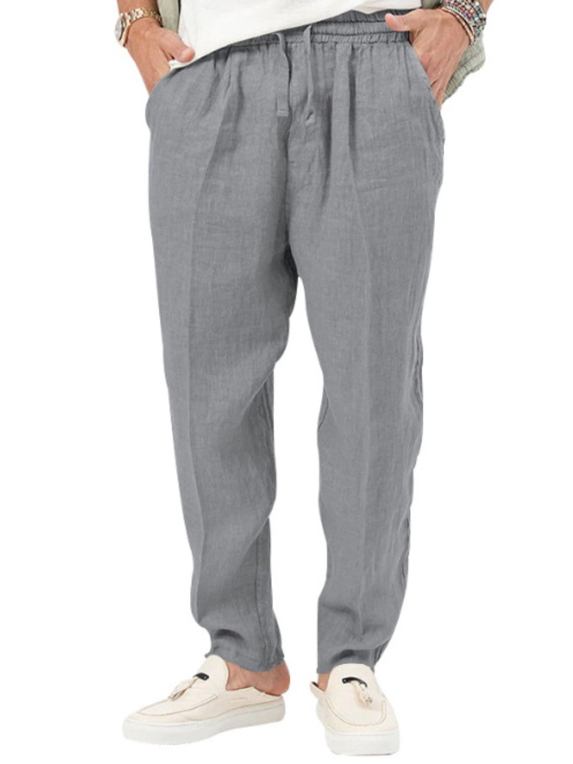 Men's Plus Size Drawstring Pants with Pockets