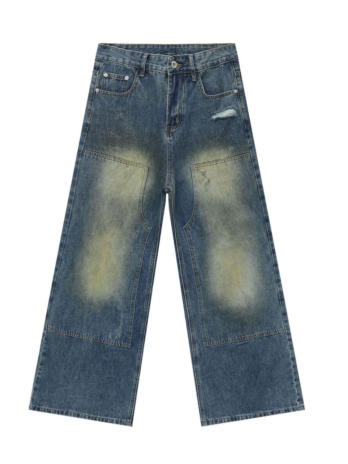 Men's Washed Wide Leg Jeans - Clothes For Her Online Store