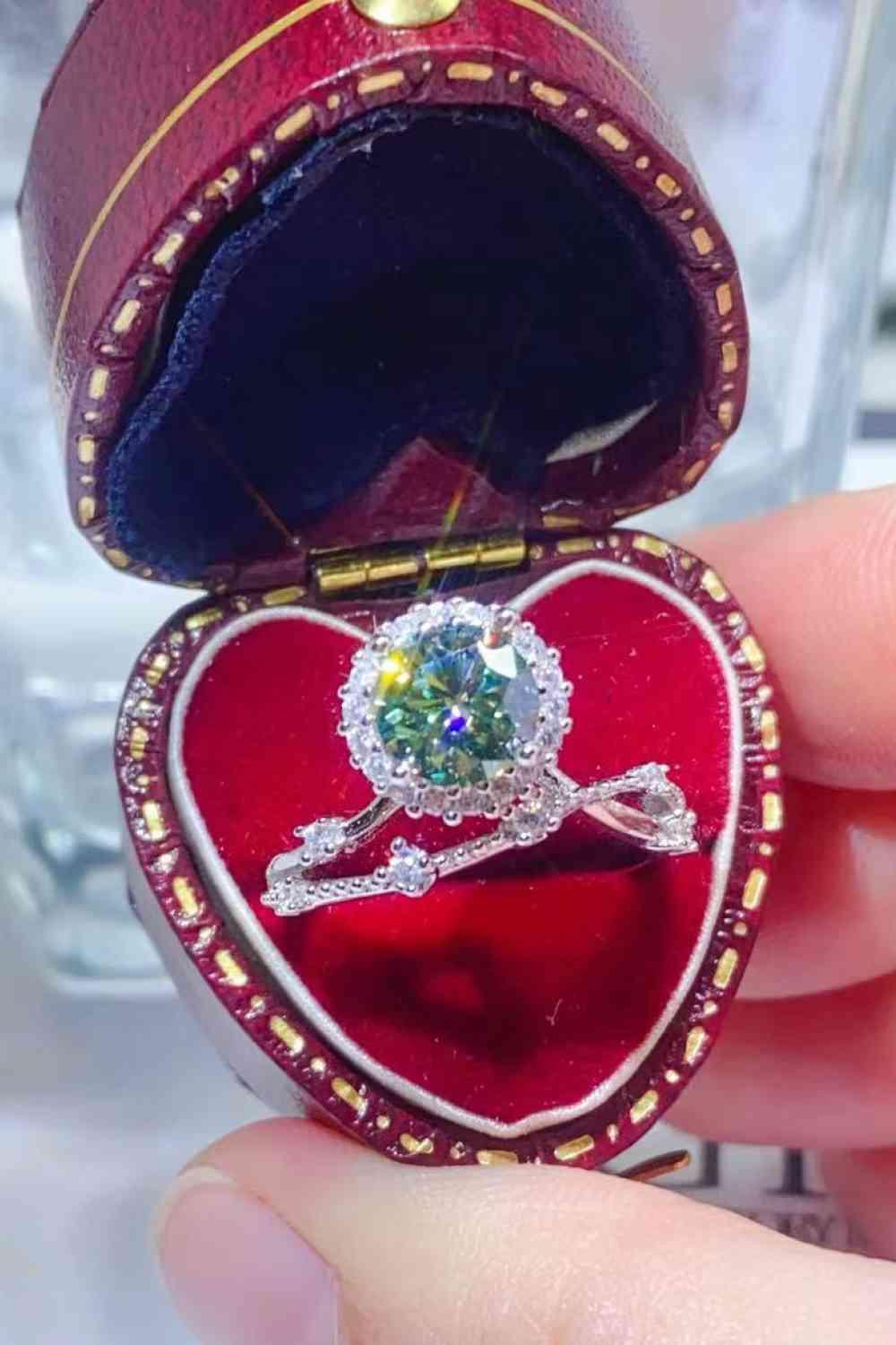 1 Carat Moissanite Platinum-Plated Ring - Clothes For Her Online Store