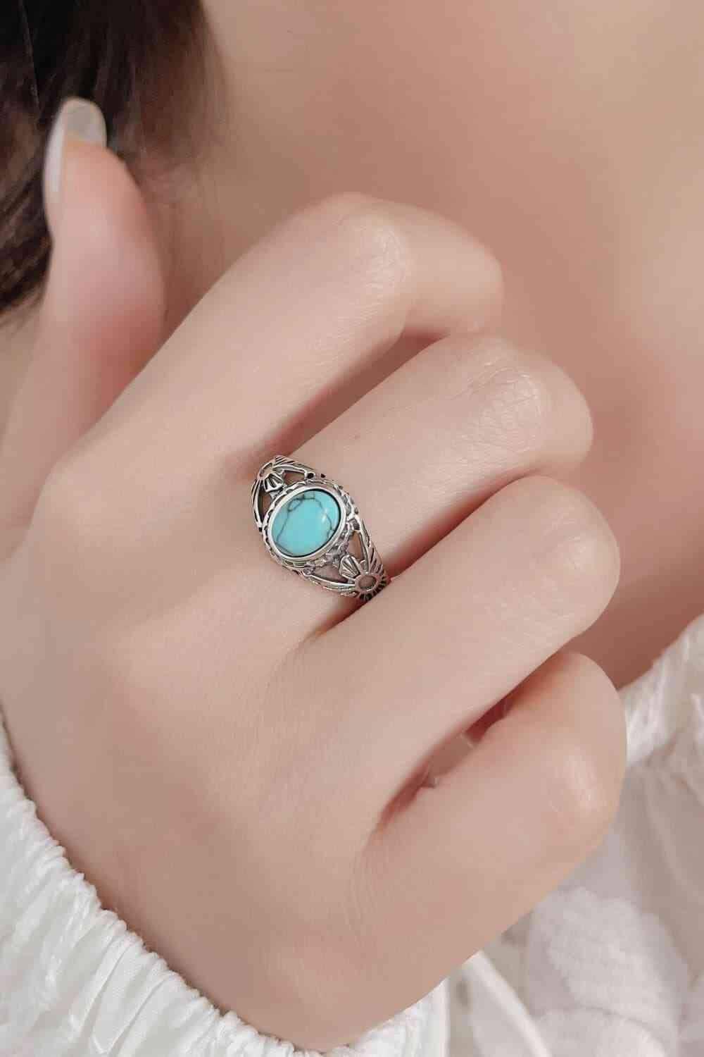 Turquoise 925 Sterling Silver Ring - Clothes For Her Online Store