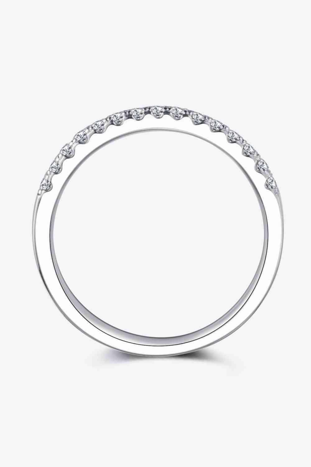Moissanite Platinum-Plated Half-Eternity Ring - Clothes For Her Online Store