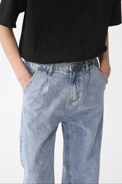 Mid Rise Baggy Jeans with Pockets - Clothes For Her Online Store