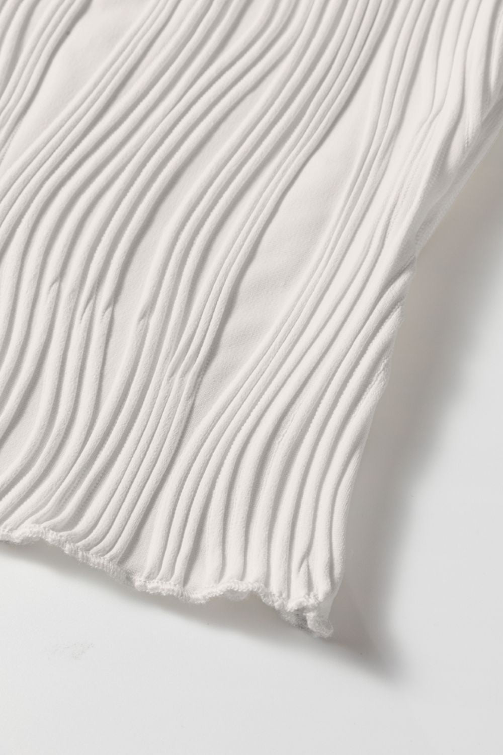 Wavy Textured Mock Neck Tank - Clothes For Her Online Store