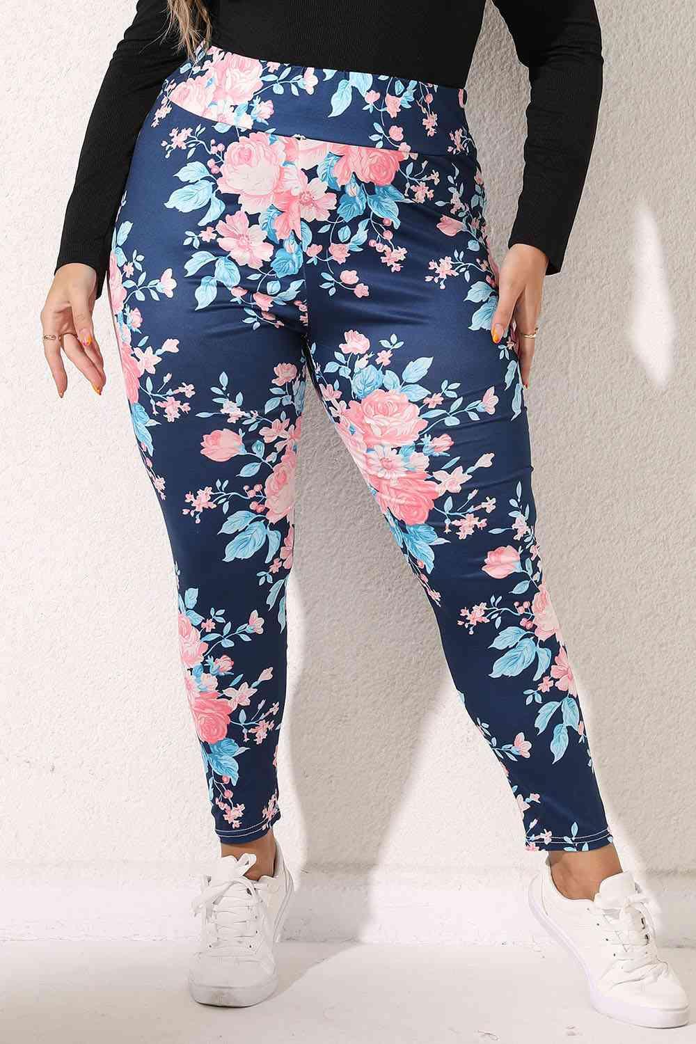 Plus Size Floral Print Legging - Clothes For Her Online Store