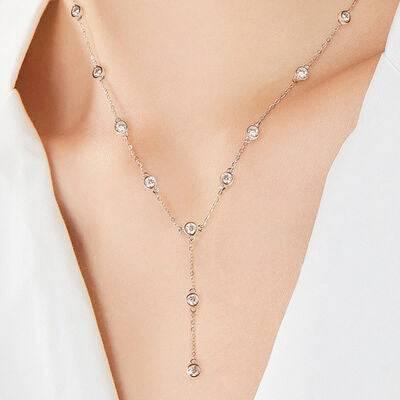1.1 Carat Moissanite 925 Sterling Silver Necklace - Clothes For Her Online Store