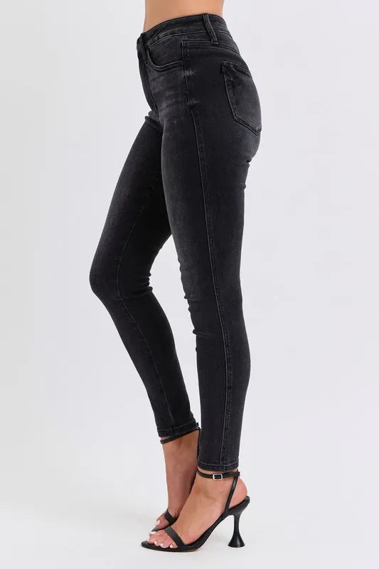 Judy Blue Full Size Midi Rise Tummy Control Skinny Jeans Plus Size
