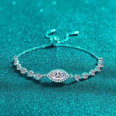 1 Carat Moissanite 925 Sterling Silver Bracelet - Clothes For Her Online Store