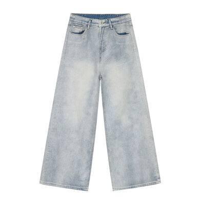 Washed Straight Leg Jeans - Clothes For Her Online Store