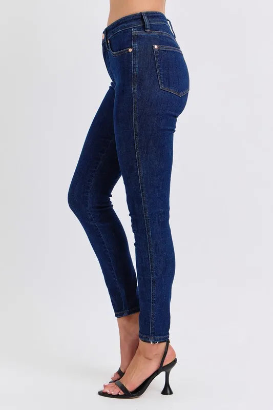 Judy Blue Full Size Midi Rise Tummy Control Classic Skinny Jeans Plus Size