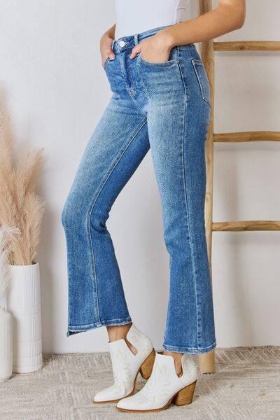 RISEN Full Size High Rise Ankle Flare Jeans - Clothes For Her Online Store