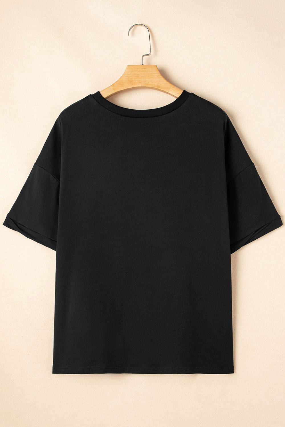 Sequin Strawberry High Low Half Sleeve Relaxed Fit T-Shirt - Clothes For Her Online Store