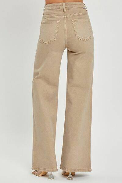 RISEN Full Size Tummy Control High Rise Wide Leg Jeans Plus Size - Clothes For Her Online Store