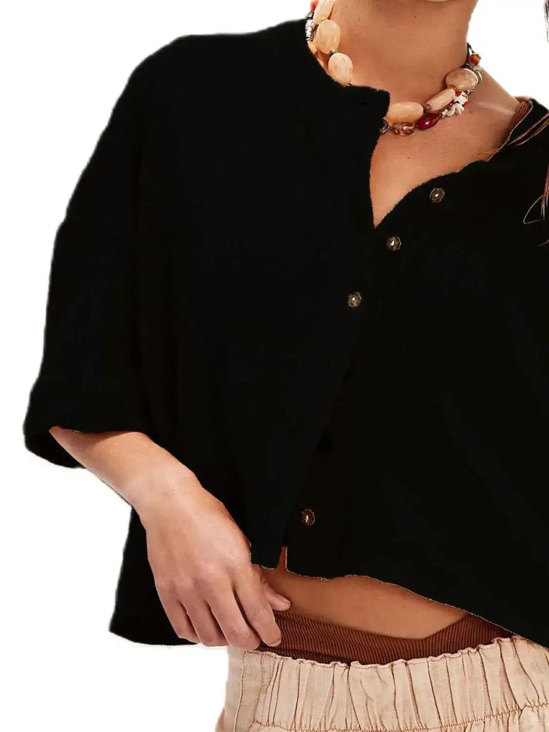 Button Down Half Sleeve Shirt - Clothes For Her Online Store