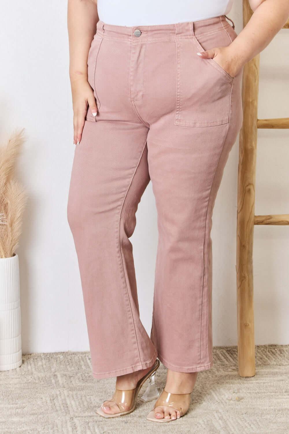 RISEN Full Size High Rise Ankle Flare Jeans - Clothes For Her Online Store