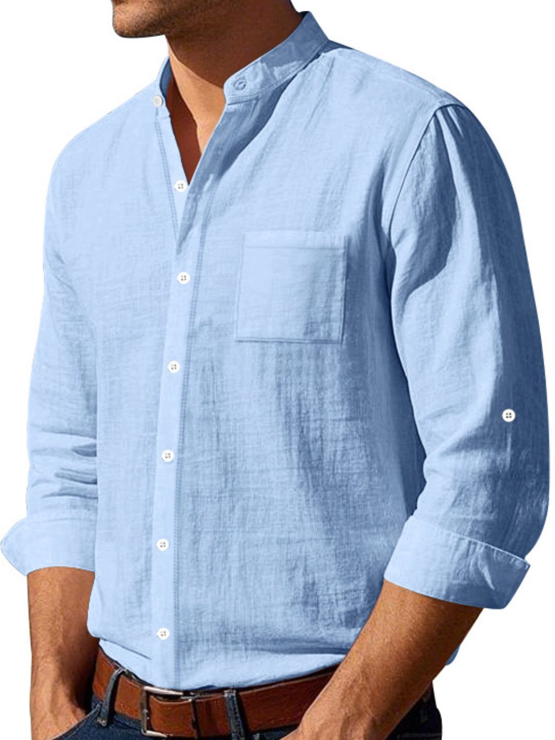 Men's Full Size Button Down Long Sleeve Shirt Plus Size - Clothes For Her Online Store