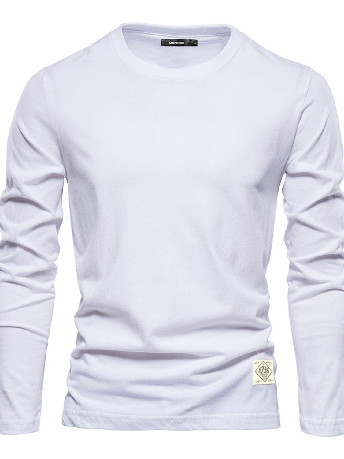 Men's Round Neck Long Sleeve T-Shirt - Clothes For Her Online Store