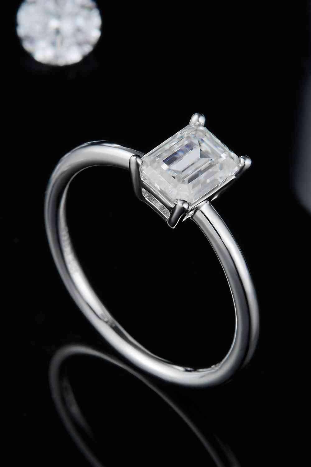 1 Carat Moissanite 925 Sterling Silver Solitaire Ring - Clothes For Her Online Store