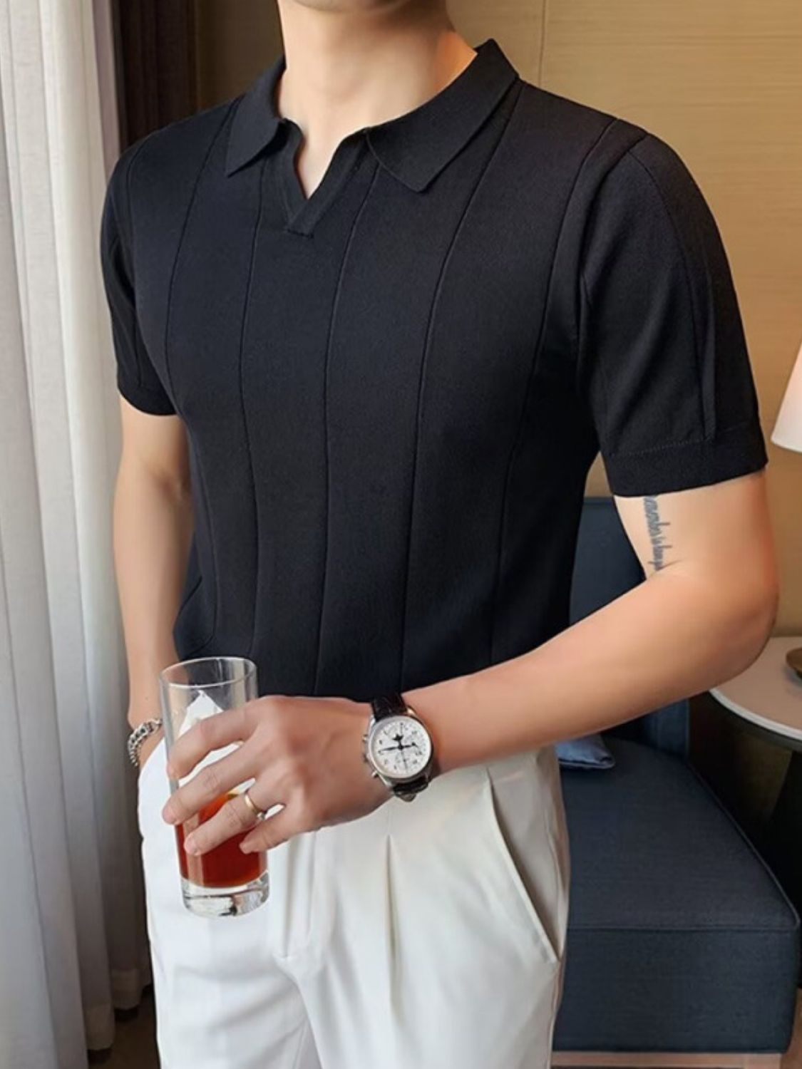 Men's Plus Size Collared Neck Short Sleeve Polo - Clothes For Her Online Store