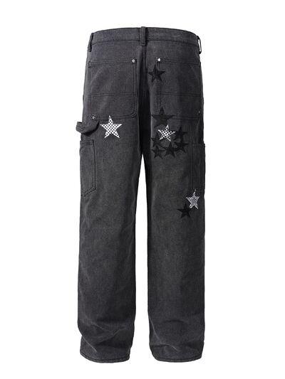 Men's Pocketed Star Jeans - Clothes For Her Online Store