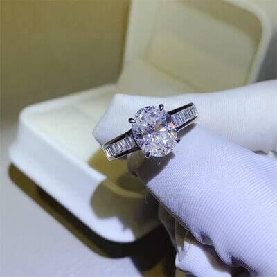 3 Carat Moissanite 925 Sterling Silver Ring - Clothes For Her Online Store